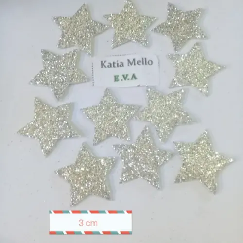 Estrela em Eva com gliter 3 cm