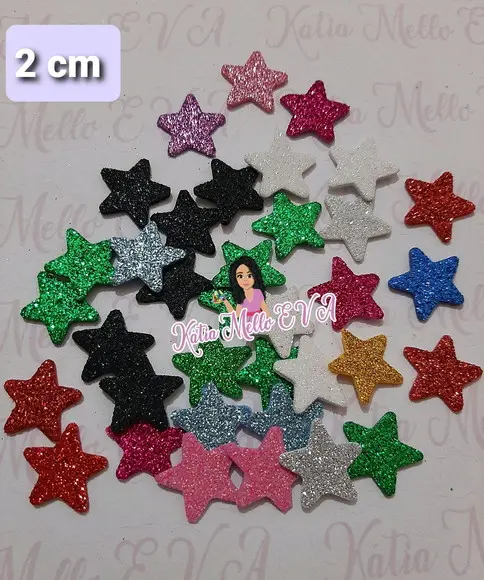 Estrelas em Eva 2 cm Sortidas