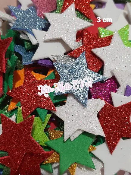 Estrelas em Eva com Gliter 3