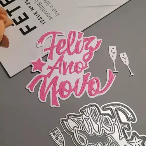 Faca 9 cm Feliz Ano Novo