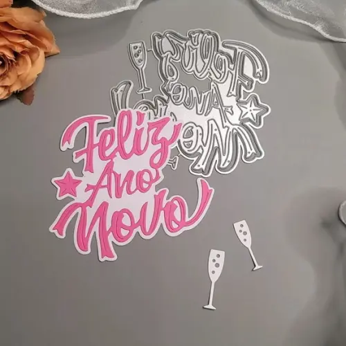 Faca 9 cm Feliz Ano Novo