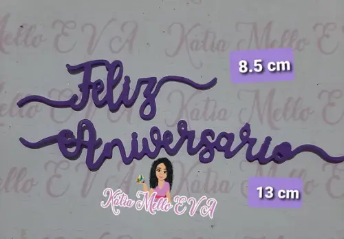 Feliz aniversário em eva 13 cm