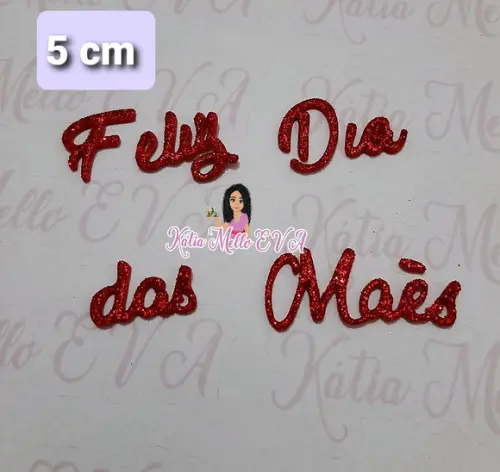 Feliz dia das mães em eva 5 cm
