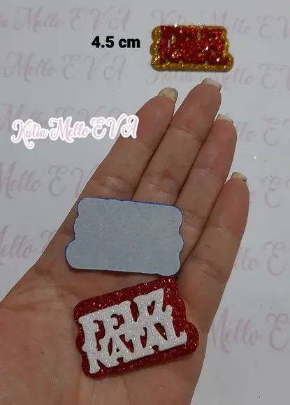 Feliz Natal com Gliter 4.5 cm Pet Adesivos