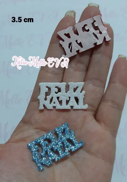 Feliz Natal com Gliter 4.5 cm Pet Adesivos