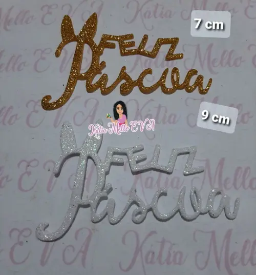 feliz Páscoa em eva 9 cm