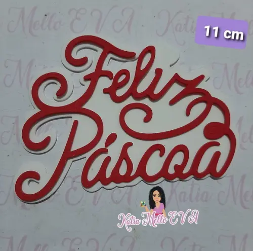 Feliz Páscoa 11 cm pegue e monte