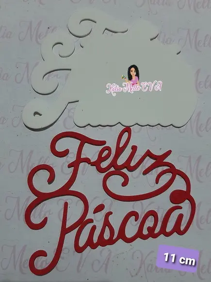 Feliz Páscoa 11 cm pegue e monte