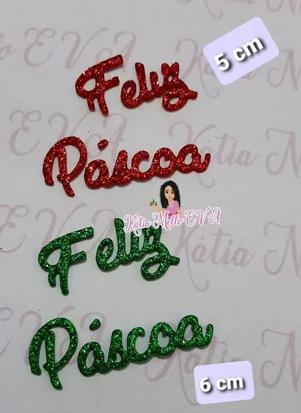 feliz Páscoa em eva 6 cm