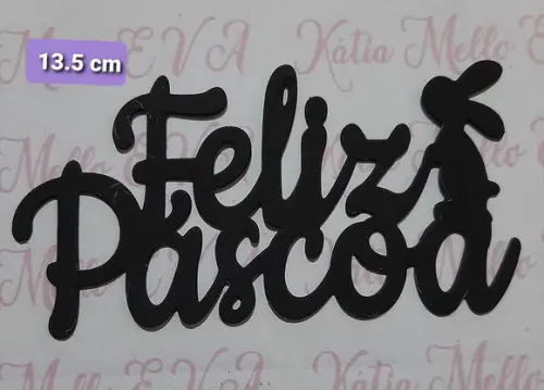 Feliz Páscoa em eva 13. 5 cm