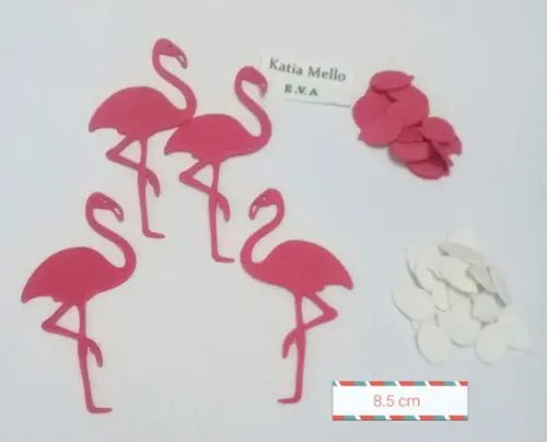 flamingo em eva pegue e monte