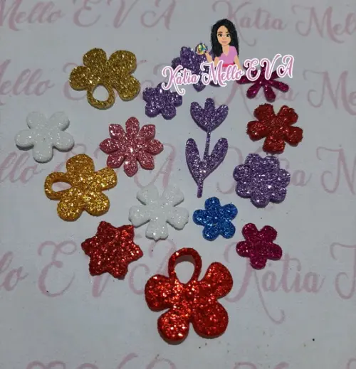 Flor em eva 3 cm kit