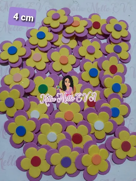 Flores em Eva 4 cm