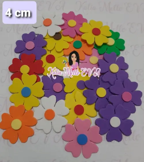 Flores em Eva 4 cm