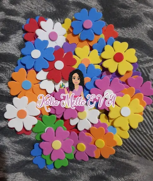 Flores em Eva 4 cm