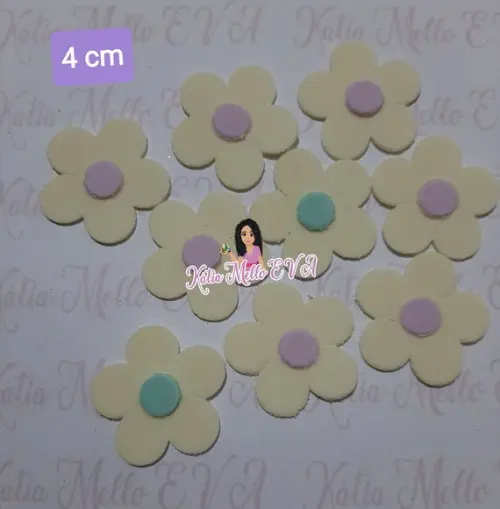 Flores Em Eva 4 Cm Candy Color
