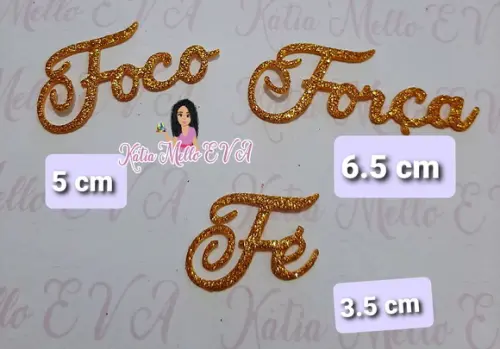 Foco, Força e fé 6.5 cm em eva
