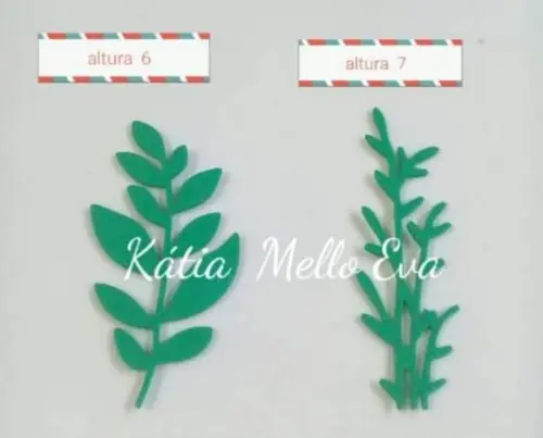 Folhas em eva kit 5 cm
