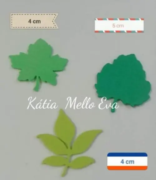 Folhas em eva kit 5 cm