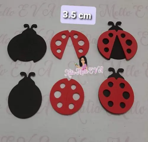 Joaninha em Eva 3,5 cm Kit Pegue e Monte
