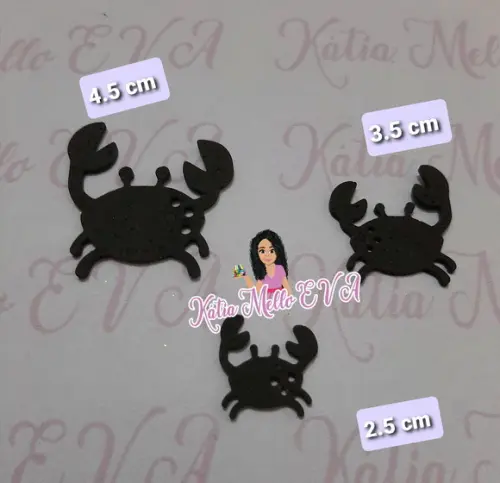 Kit em Eva 4 ,5 cm caranguejo