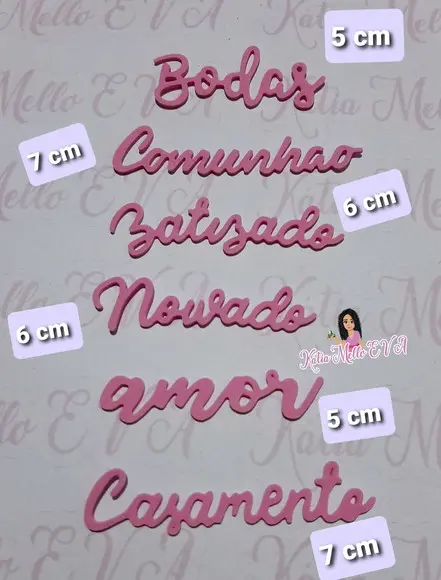 Kit escritas em eva 7 cm