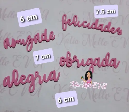 Kit escritas em eva 7 cm