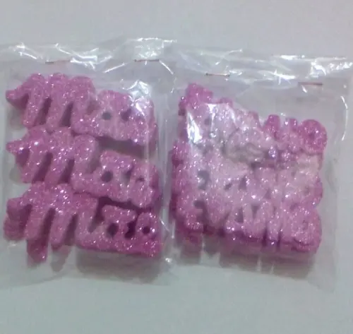 Mãe e te amo em eva kit 7 cm