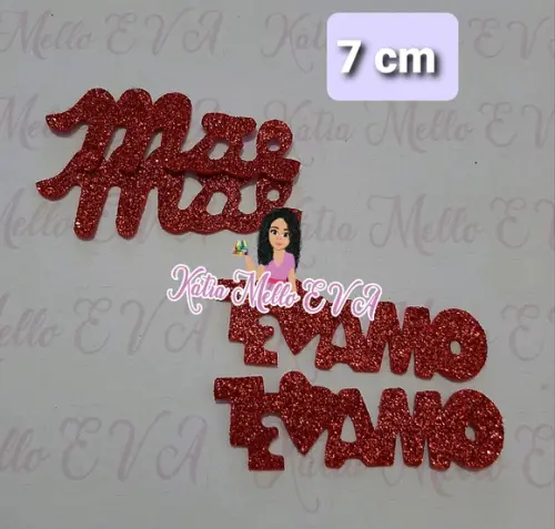 Mãe e te amo em eva kit 7 cm