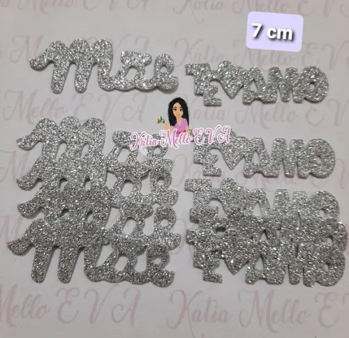 Mãe e te amo em eva kit 7 cm