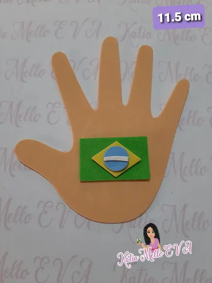 Mão Em Eva 12 Cm Dia Da Independência