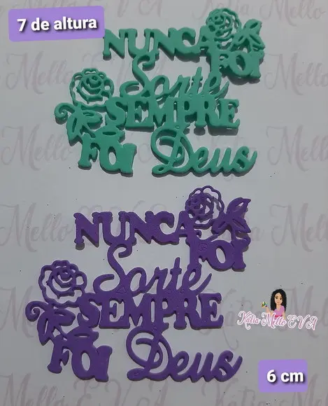 Nunca foi sorte sempre foi Deus 6 cm eva