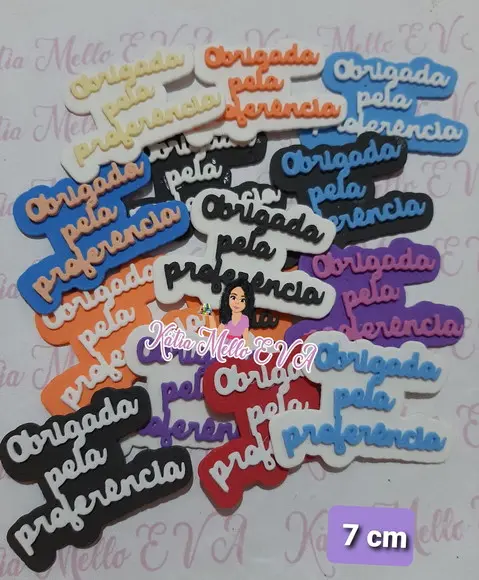 Obrigada pela preferência em 6 cm eva