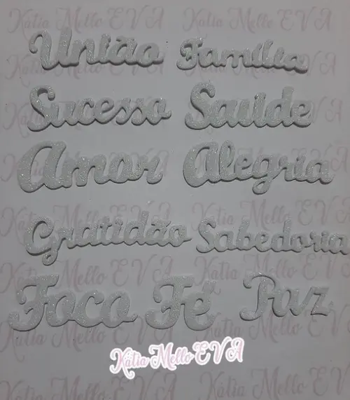 Palavras Natalinas em Gliter
