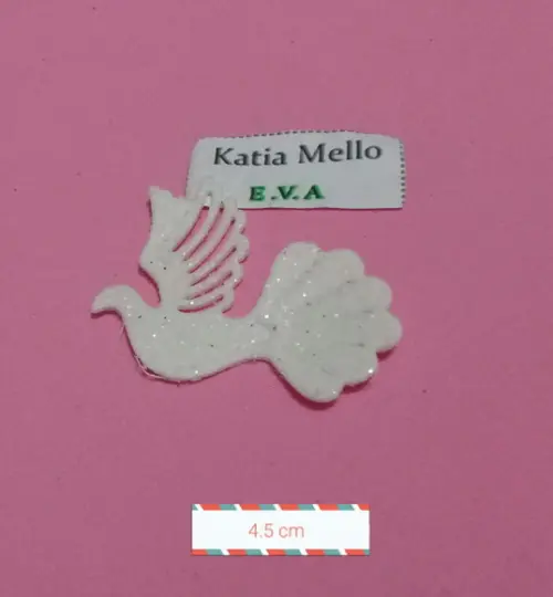 Pombinha de eva com gliter