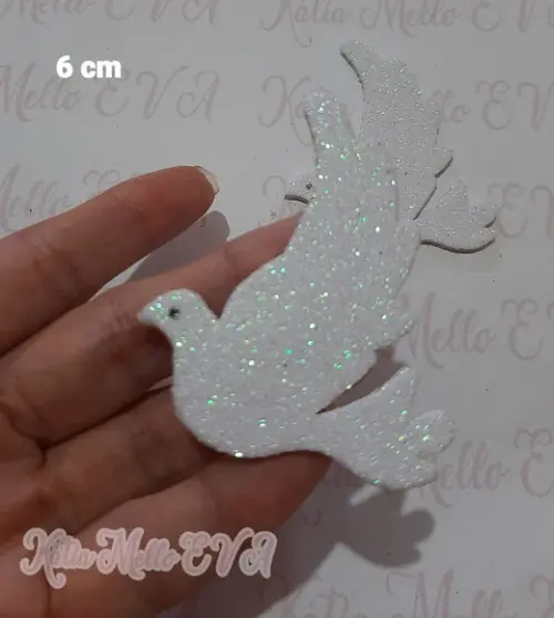 Pombinha de eva com gliter