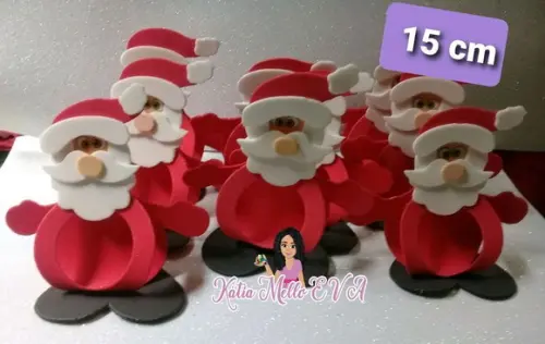 porta bombom em eva papai noel
