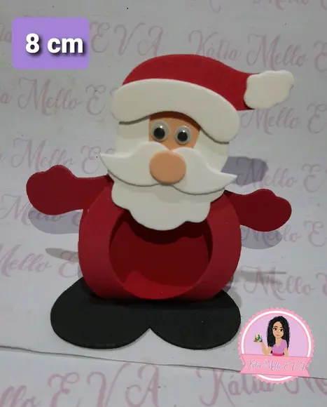 porta bombom em eva papai noel