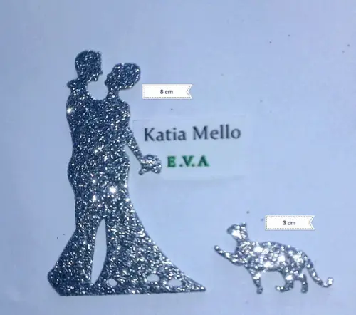 silhueta casal em eva