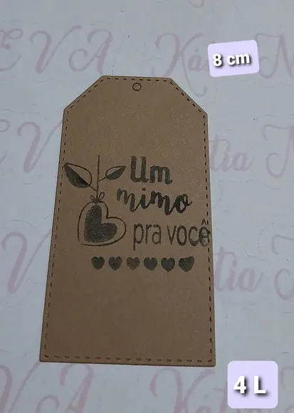 Tags papel kraft 8 cm um mimo pra voce