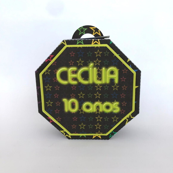 Caixa Octogonal Big 3D Neon