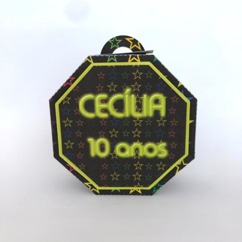 Caixa Octogonal Big 3D Neon