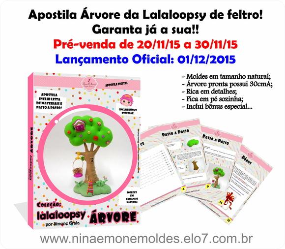 Apostila de feltro Árvore Lalaloopsy