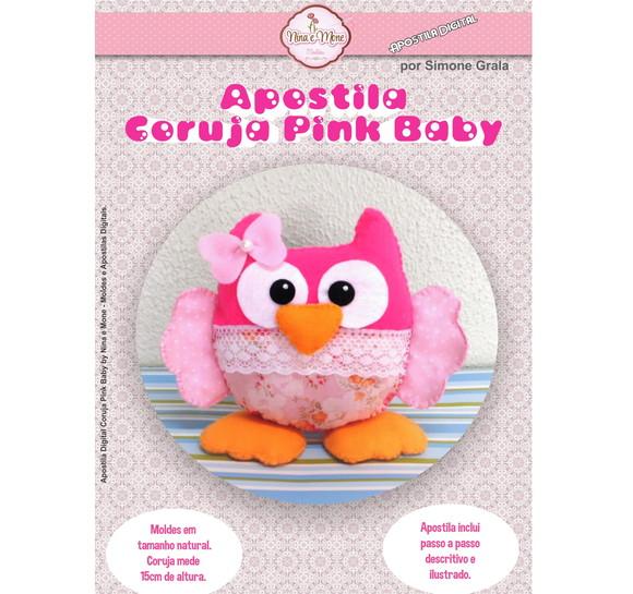 Apostila de Feltro Coruja Pink Baby