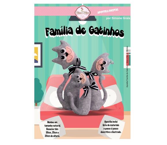 Apostila de Feltro Familia de Gatinhos