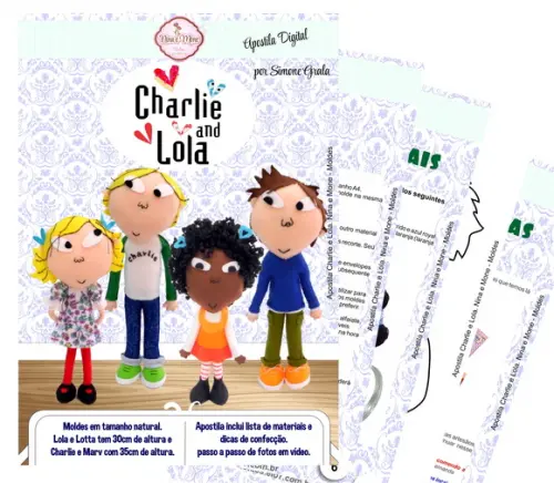 Apostila de feltro Charlie e Lola