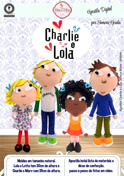 Apostila de feltro Charlie e Lola