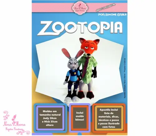 Apostila de Feltro Zootopia