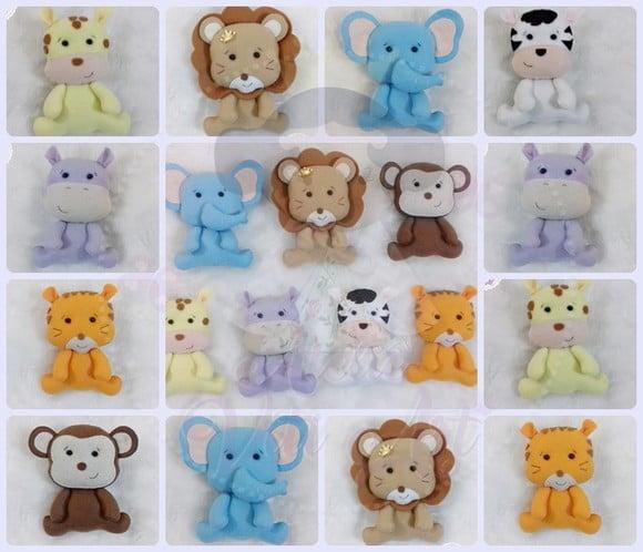 5 Bichinho Safari Baby Feltro Nicho -14 a 15 cm Decorativos