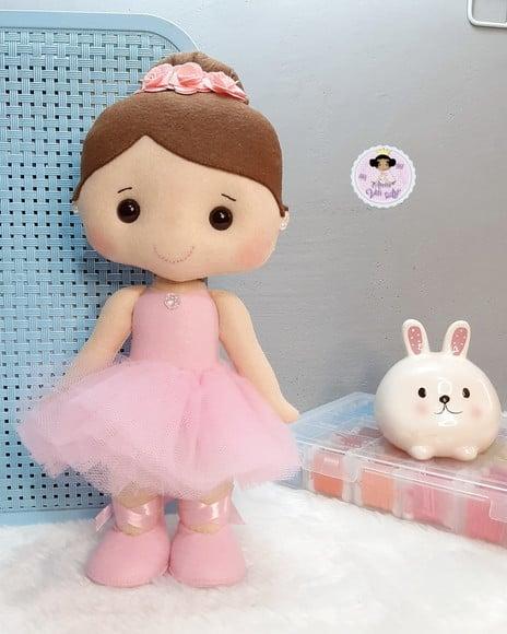 Boneca Bailarina Rosa 35 cm